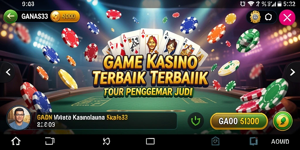 Tampilan gameplay GANAS33 yang mendebarkan dengan suasana kasino.