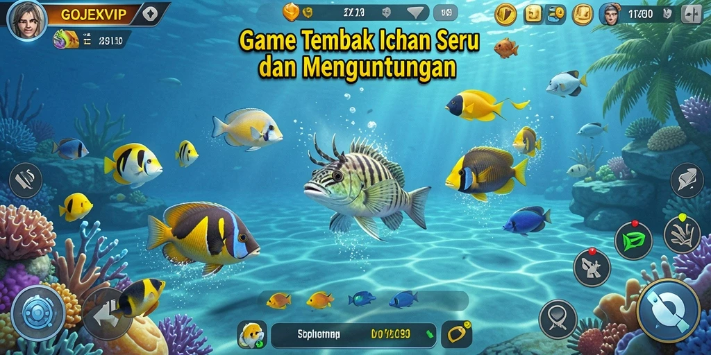 Tangkapan layar gameplay memukau dari GOJEKVIP Tembak Ikan.