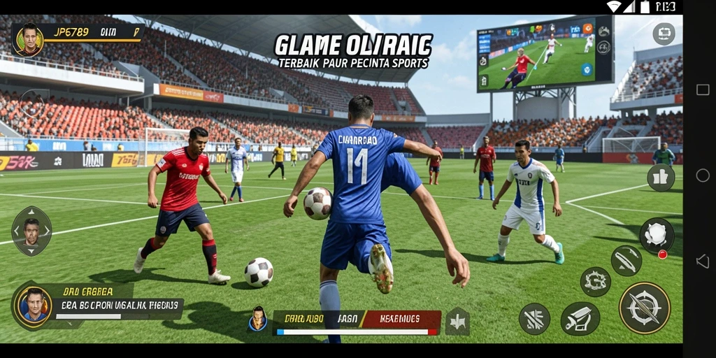 Screenshot gameplay <strong>JP6789</strong> menunjukkan aksi intens di lapangan olahraga.