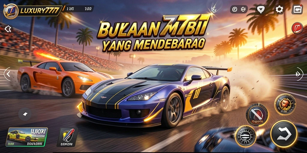 Tampilan gameplay balapan yang menegangkan dari LUXURY777.