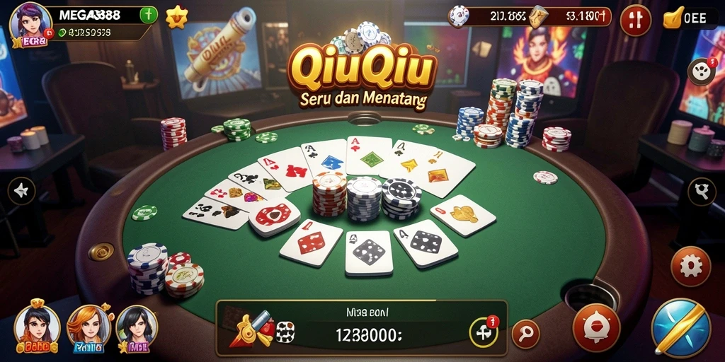 Tampilan gameplay seru QiuQiu di MEGA888