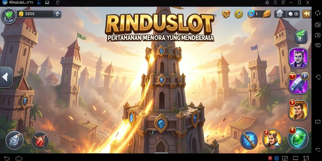 Screenshot gameplay RINDUSLOT yang menampilkan aksi seru di Tower Defense.