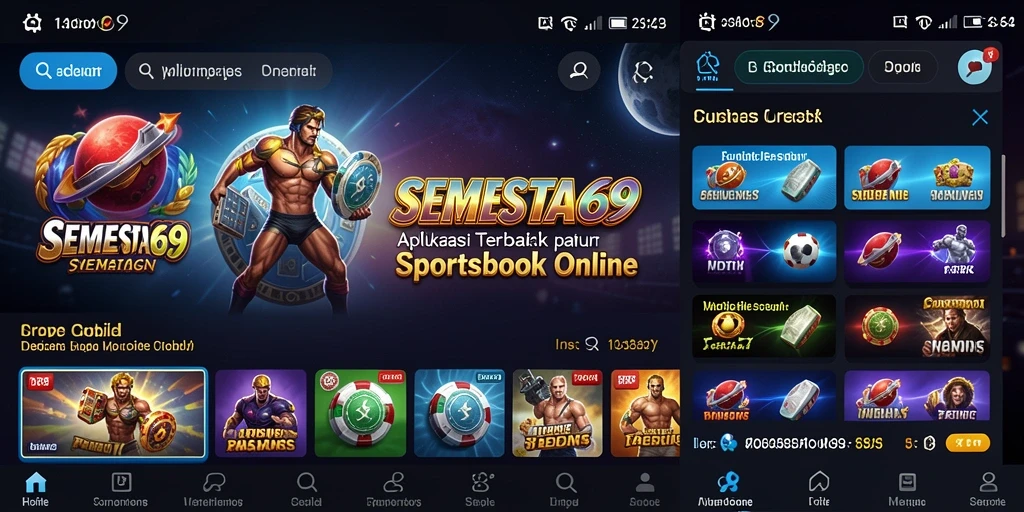 Tampilan intuitif dari SEMESTA69 saat bertaruh pada olahraga.